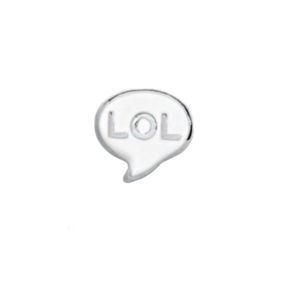 New Origami Owl White And Silver LOL Locket Charm